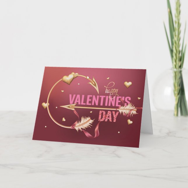 Carte Fête de la Saint-Valentin romantique Flèche croust (Devant)