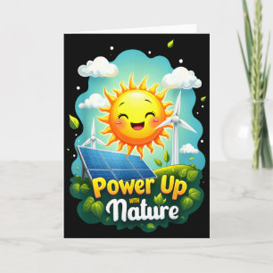 Carte Fête de la Terre Vintage Énergie renouvelable Sola