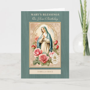 Carte Fête de l'Anniversaire Catholique Vierge Marie