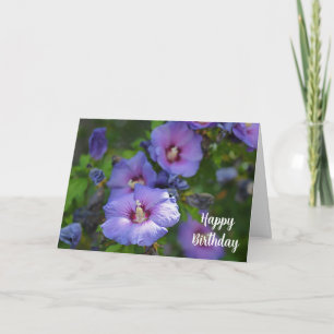 Carte Fête de l'Hibiscus pourpre Anniversaire