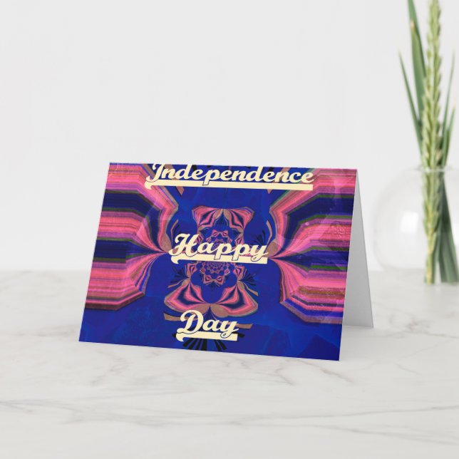Carte Fête de l'Indépendance Abstraite Art (Devant)