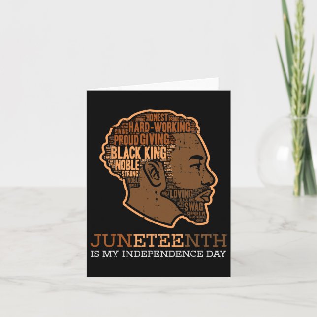 Carte Fête de l'indépendance du roi noir Juneteenth Méla (Devant)