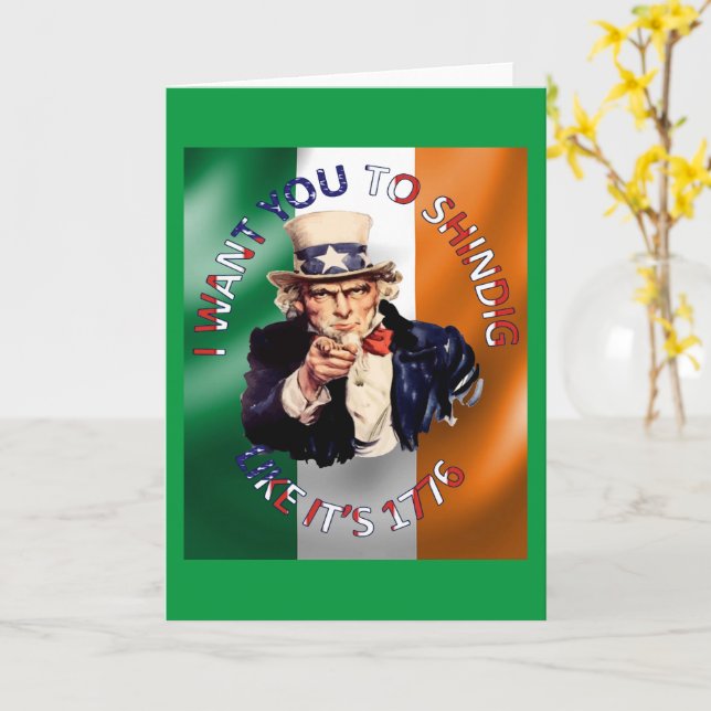 Carte Fête de l'oncle Sam irlando-américain (Fleur jaune)