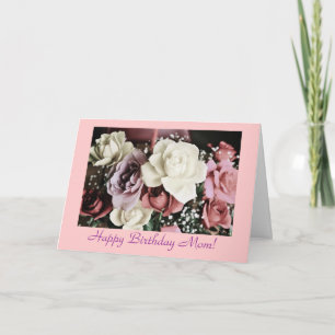 Carte Fête de maman rose-pastel couleurs