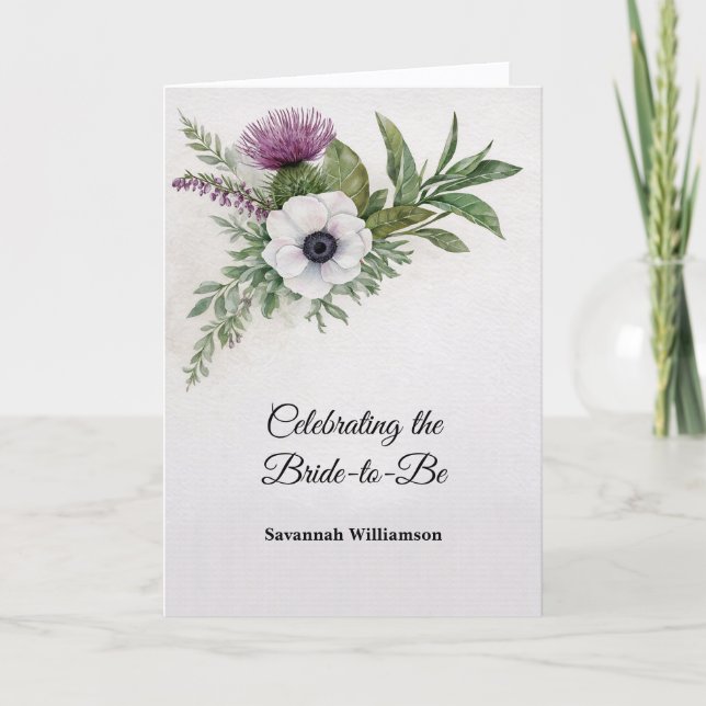 Carte Fête de mariage Thistle Floral (Devant)