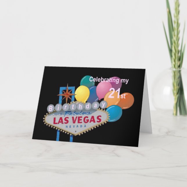 Carte Fête de mon 21 e anniversaire à Las Vegas Card PI (Devant)