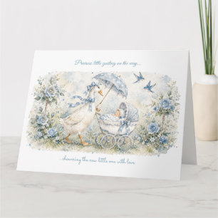 Carte Fête de naissance Baby Shower de la Mère l'Oie aux