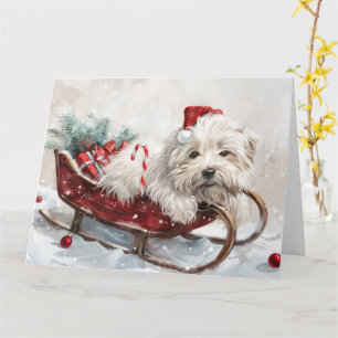 Carte Fête de Noël de Chien de Coton De Tulear