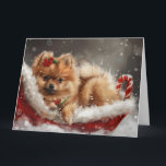Carte Fête de Noël de Chien de Poméranie<br><div class="desc">Parfait pour les amoureux de les chiens et les mamans. Ce thème festif reflète la joie et l'esprit de la saison, avec des illustrations canines ludiques et attachantes ornées d'accents de vacances. Idéal comme cadeau pour les amoureux de les chiens, ajoutant une touche de charme à la décoration et aux...</div>