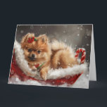 Carte Fête de Noël de Chien de Poméranie<br><div class="desc">Parfait pour les amoureux de les chiens et les mamans. Ce thème festif reflète la joie et l'esprit de la saison, avec des illustrations canines ludiques et attachantes ornées d'accents de vacances. Idéal comme cadeau pour les amoureux de les chiens, ajoutant une touche de charme à la décoration et aux...</div>