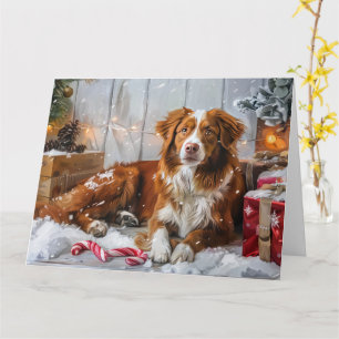 Carte Fête de Noël du chien de canard de la Nouvelle-Éco