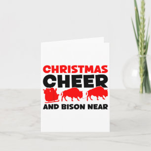 Carte Fête De Noël Et Bison Près - Bison Buffalo Xma