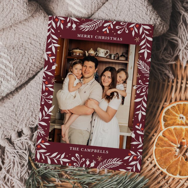 Carte Fête de Noël Folal Photo (Créateur téléchargé)