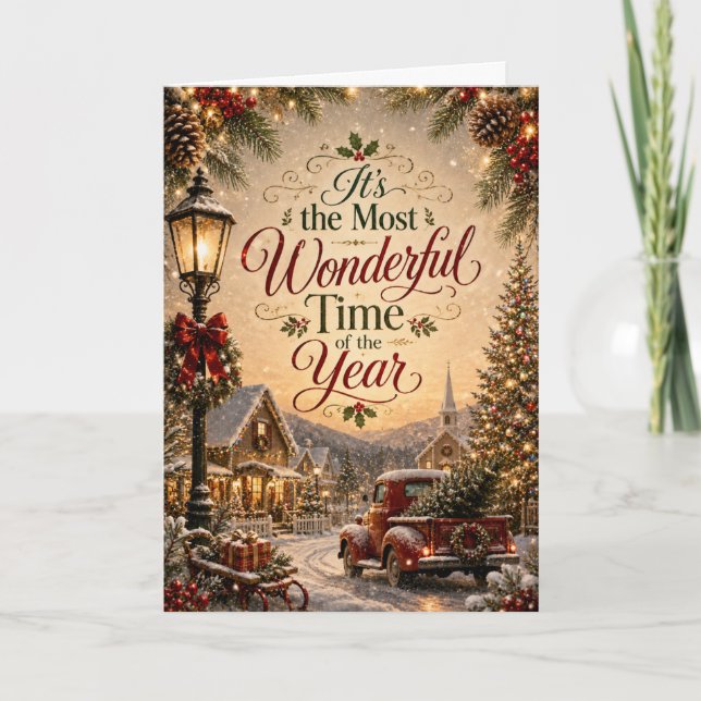 Carte Fête de Noël Merveilleuse Saison (Devant)