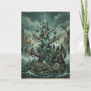 Carte Fête de Noël sinistre de Cthulhu