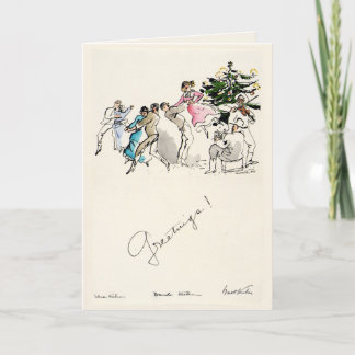 Carte Fête de Noël vintage Walt Kuhn 1935