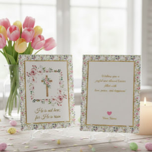 Carte Fête de Pâques Religieuse Chrétienne Il Est Ressus