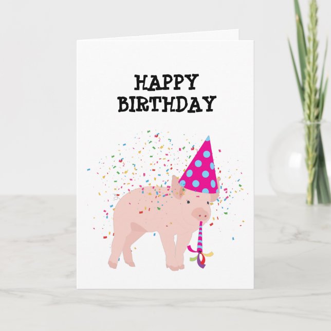 Carte Fête de porc - Animaux ayant une fête (Devant)