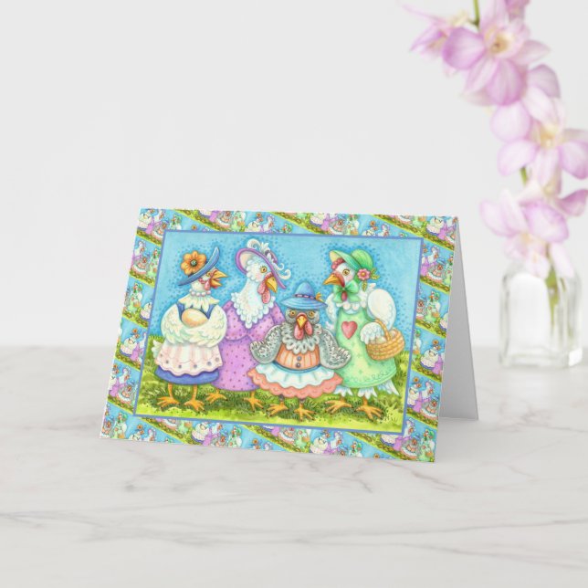 Carte FÊTE DE POULET HEN, PAYS AMATEURS DE FAMILLE Blank (Orchidée)