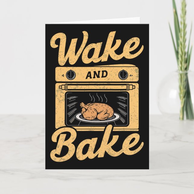 Carte Fête de repas de dinde de Wake Ke cuisiner chef dî (Devant)