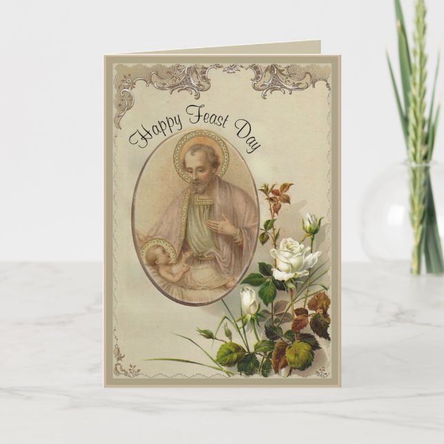 Carte Fête de Saint Joseph Catholique Religieux (Devant)