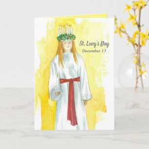 Carte Fête de Saint Lucy 13 décembre Chrétien
