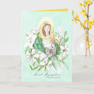 Carte Fête de Sainte Dymphna le 15 mai Lys Religieux