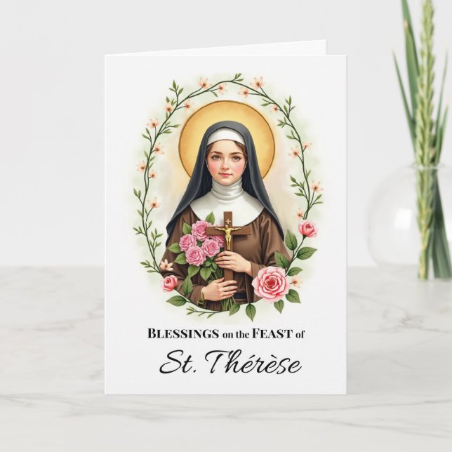 Carte Fête de Sainte Thérèse de Lisieux Bénédictions Ros (Devant)
