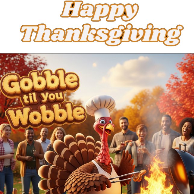 Carte Fête de Thanksgiving drôle de dinde  (Créateur téléchargé)