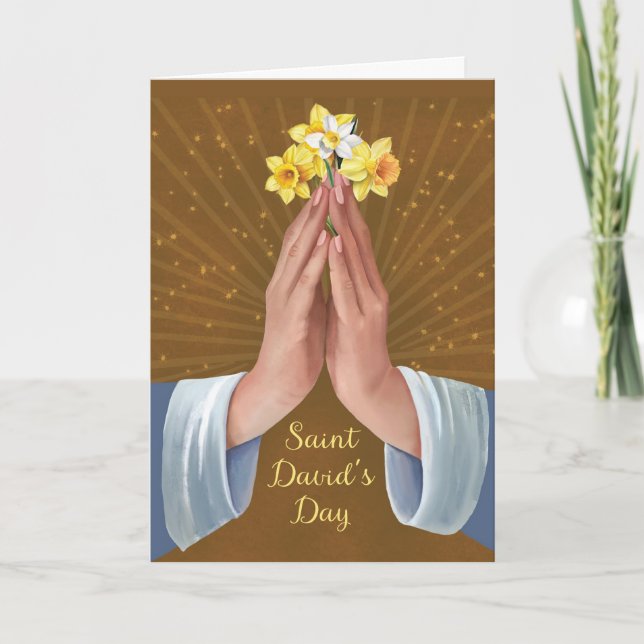 Carte Fête des bénédictions de saint David Praying Hands (Devant)