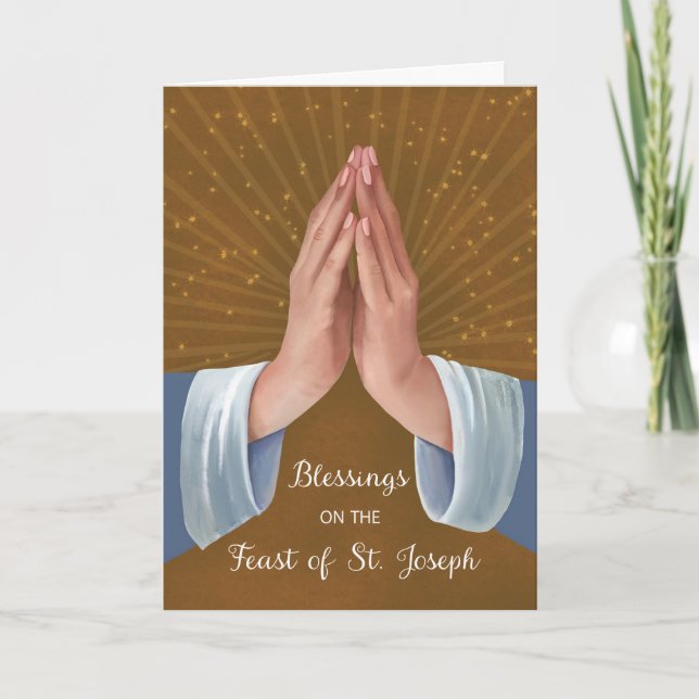 Carte Fête des bénédictions de saint Joseph Praying Hand (Devant)