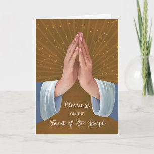 Carte Fête des bénédictions de saint Joseph Praying Hand