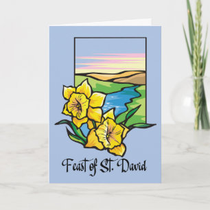 Carte Fête des Daffodiles de Saint-David avec extérieur 