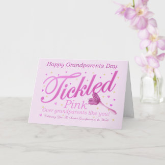 Carte Fête des grands-parents plumeau rose délicieux