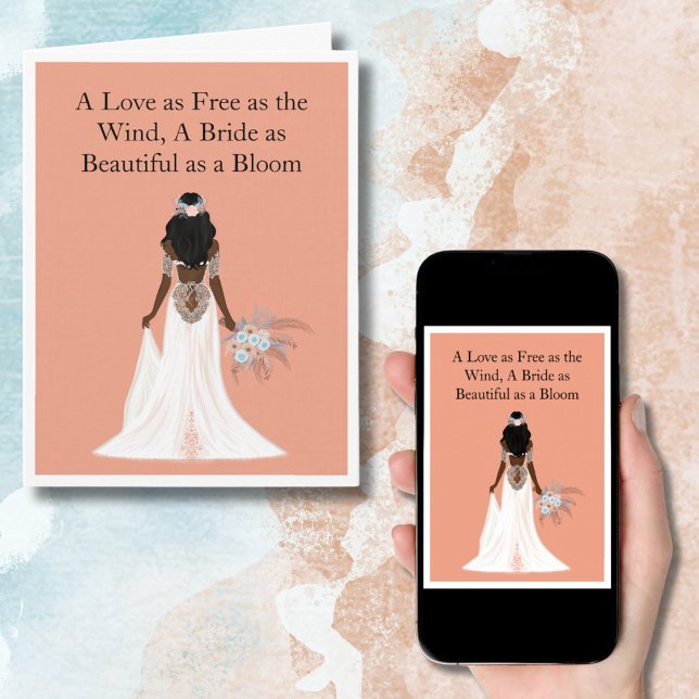 Carte Fête des mariées de la mariée Boho Félicitations (Créateur téléchargé)