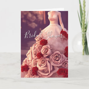 Carte Fête des mariées Mariage colorée Floral Rose Card