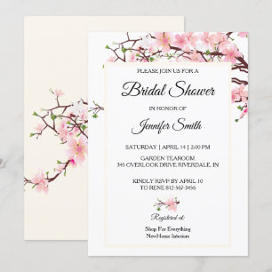 Carte Fête des mariées rose beige cerisier