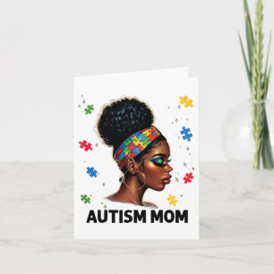 Carte Fête des mères Africaine Noire Autisme Maman Afro