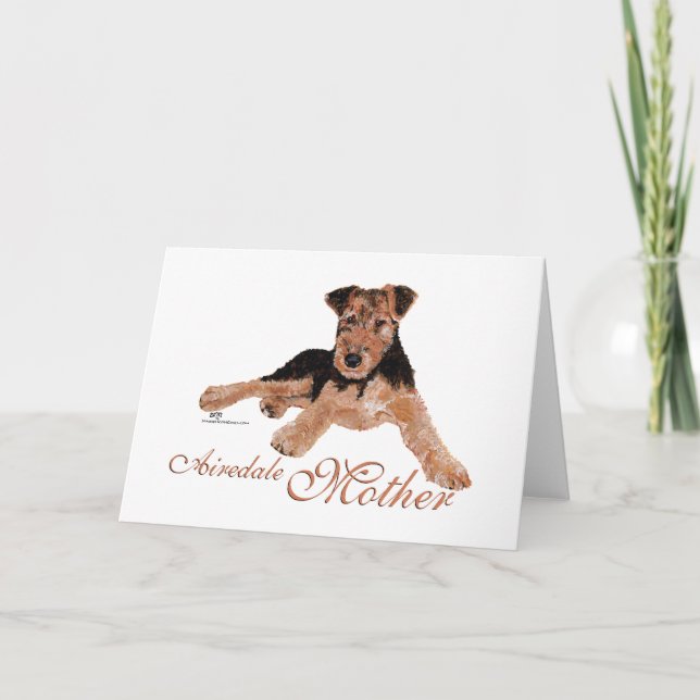 Carte Fête des mères Airedale Terrier (Devant)