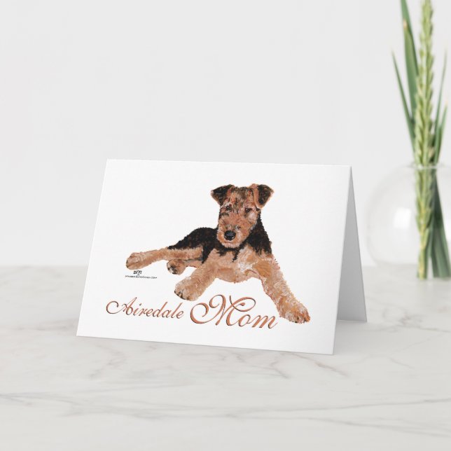Carte Fête des mères Airedale Terrier (Devant)