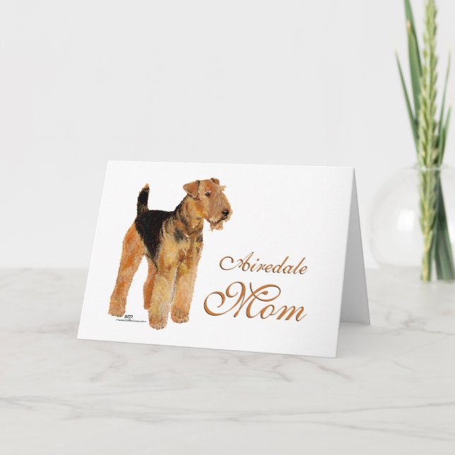 Carte Fête des mères Airedale Terrier (Devant)