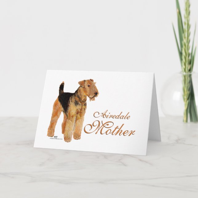 Carte Fête des mères Airedale Terrier (Devant)
