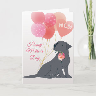 Carte Fête des mères Amour Black Labrador Retriever Chie