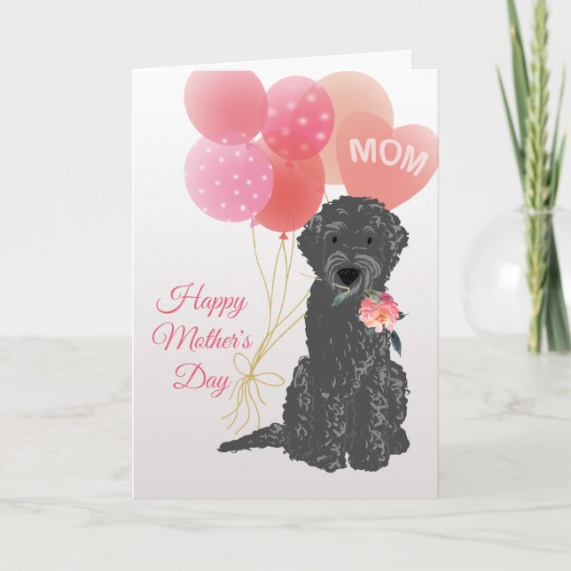 Carte Fête des Mères Amour de Chien Labradoodle (Devant)