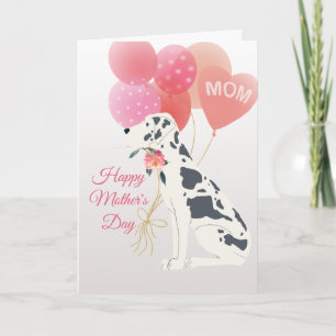 Carte Fête des Mères Amour de Spotted Great Dane Chien