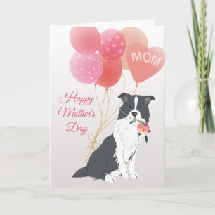 Carte Fête des Mères Amour de votre chien Border Collie