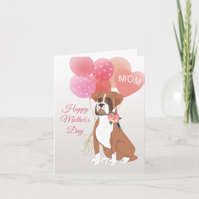 Carte Fête des Mères Amour de votre chien Boxer (Devant)
