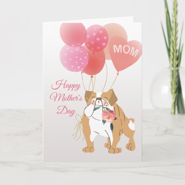 Carte Fête des Mères Amour de votre doux bouledogue (Devant)