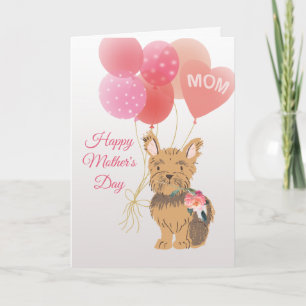 Carte Fête des Mères Amour de votre doux chien Yorkie