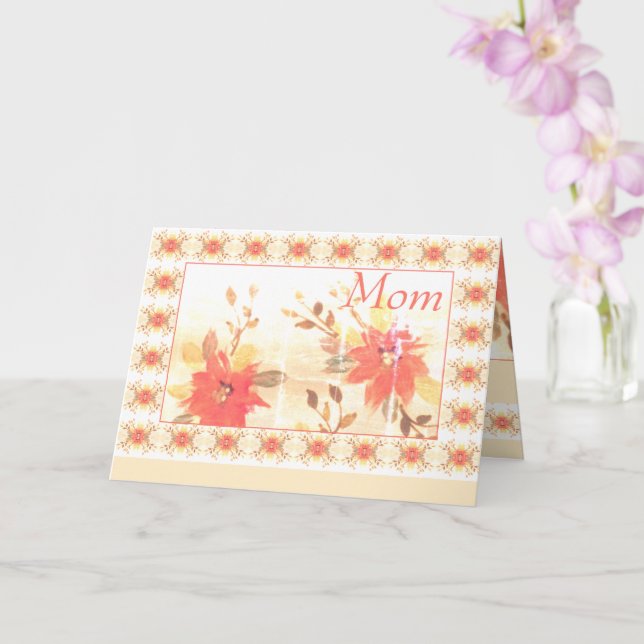 Carte Fête des Mères aquarelle florale (Orchidée)